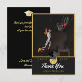 Basketball player Modern Photo afstuderen class Bedankkaart (Voorkant / Achterkant)