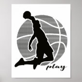 Basketball Player (monochroom) 2 Poster (Voorkant)