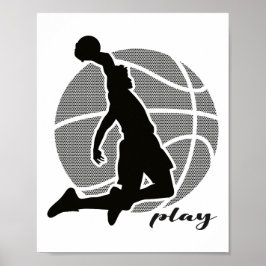 Basketball Player (monochroom) 2 Poster