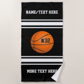 Basketball Player Name Number Team Name Custom Strandlaken (Voorkant)