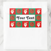 Basketball Player Name Santa Sports Kerstcadeau Rechthoekige Sticker (Tas)