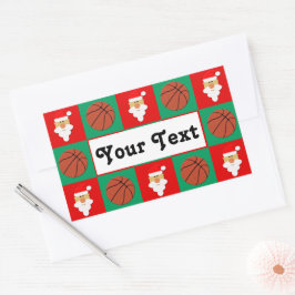 Basketball Player Name Santa Sports Kerstcadeau Rechthoekige Sticker
