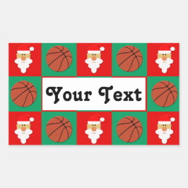 Basketball Player Name Santa Sports Kerstcadeau Rechthoekige Sticker