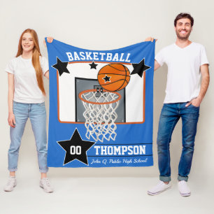 Basketball Player Name School en Jersey Number Fleece Deken