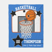 Basketball Player Name School en Jersey Number Fleece Deken (Voorkant)