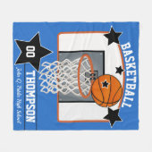 Basketball Player Name School en Jersey Number Fleece Deken (Voorkant (Horizontaal))