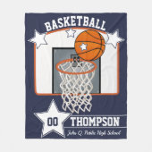 Basketball Player Name School en Jersey Number Fleece Deken (Voorkant)