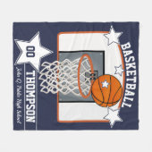 Basketball Player Name School en Jersey Number Fleece Deken (Voorkant (Horizontaal))