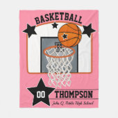 Basketball Player Name School en Jersey Number Fleece Deken (Voorkant)