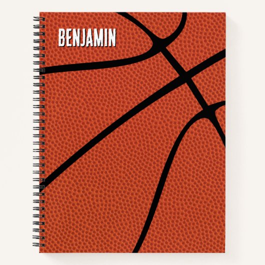 Basketball Player Name Text Custom Sports Playbook Notitieboek (Voorkant)