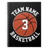 Basketball Player Number & Team Name Sports School Notitieboek (Voorkant)