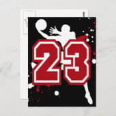 BASKETBALL PLAYER NUMMER 23 BRIEFKAART (Voorkant / Achterkant)