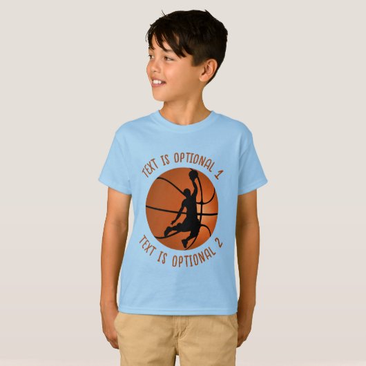 Basketball Player op Basketball T-shirt (Voorkant volledig)
