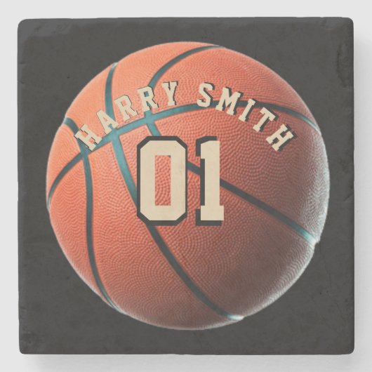 BASKETBALL PLAYER PERSONALISEERD STENEN ONDERZETTER (Voorkant)