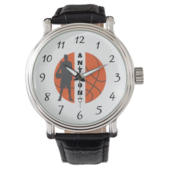 Basketball Player Persoonlijk leder Horloge (Voorkant)