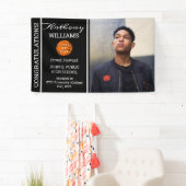 Basketball Player Photo Black | Witte Afstuderen Spandoek (Insitu)