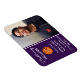 Basketball Player Photo Paars | Witte Afstuderen Magneet (Rechterzijde)