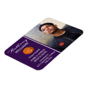 Basketball Player Photo Paars | Witte Afstuderen Magneet (Linkerzijde)
