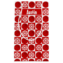 Basketball Player Red en White Custom Kerstmis Klein Cadeauzakje