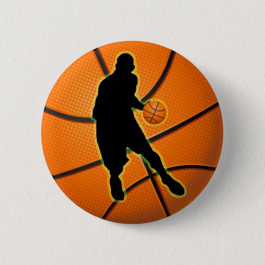 BASKETBALL PLAYER RONDE BUTTON 5,7 CM (Voorkant)