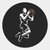 Basketball Player Ronde Sticker (Voorkant)
