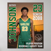 Basketball Player Senior Team Photo Gift Sports Poster (Voorkant)