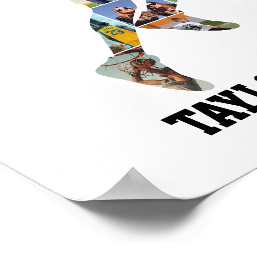 Basketball Player Silhouette Sports Photo Collage Poster (Hoek)