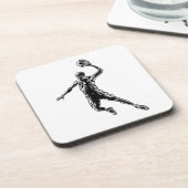 Basketball Player Slam Dunk Dark Design Bier Onderzetter (Linkerzijde)