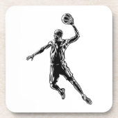 Basketball Player Slam Dunk Dark Design Bier Onderzetter (Voorkant)