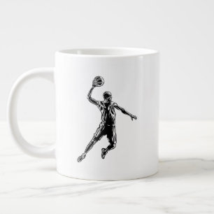 Basketball Player Slam Dunk Dark Design Grote Koffiekop