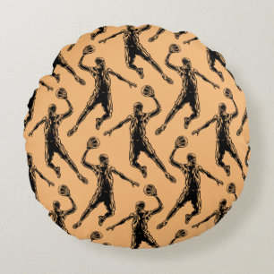 Basketball Player Slam Dunk Dark Design Rond Kussen