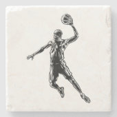Basketball Player Slam Dunk Dark Design Stenen Onderzetter (Voorkant)