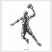 Basketball Player Slam Dunk Dark Design Sticker (Vel)
