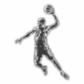 Basketball Player Slam Dunk Dark Design Sticker (Voorkant)
