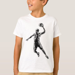 Basketball Player Slam Dunk Dark Design T-shirt