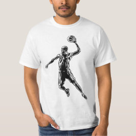 Basketball Player Slam Dunk Dark Design T-shirt