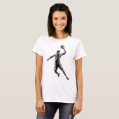 Basketball Player Slam Dunk Dark Design T-shirt (Voorkant volledig)