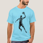 Basketball Player Slam Dunk Dark Design T-shirt (Voorkant)