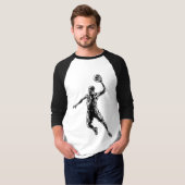 Basketball Player Slam Dunk Dark Design T-shirt (Voorkant volledig)