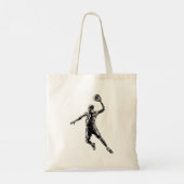 Basketball Player Slam Dunk Dark Design Tote Bag (Achterkant)