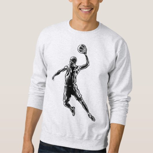 Basketball Player Slam Dunk Dark Design Trui (Voorkant)