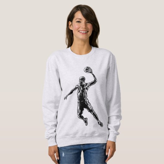 Basketball Player Slam Dunk Dark Design Trui (Voorkant volledig)