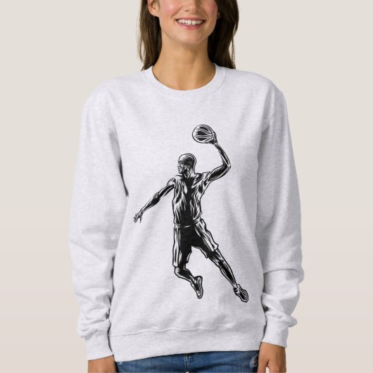 Basketball Player Slam Dunk Dark Design Trui (Voorkant)