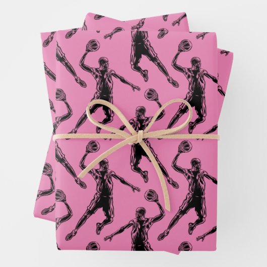 Basketball Player Slam Dunk Inpakpapier Vel (In situ)