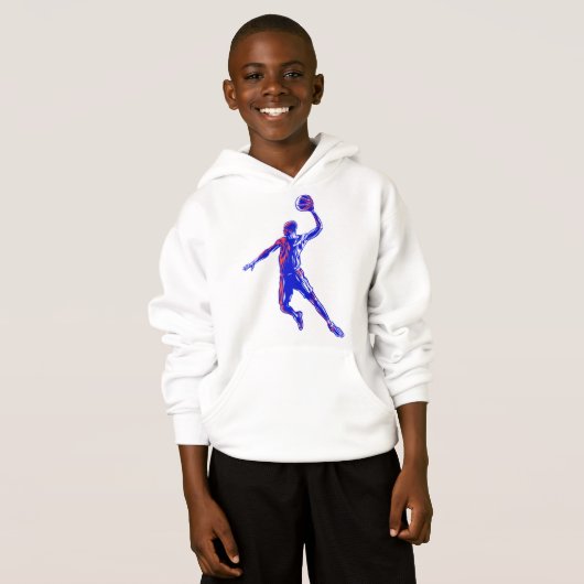 Basketball Player Slam Dunk, Red en Blue Design (Voorkant volledig)