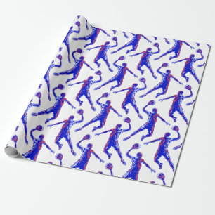 Basketball Player Slam Dunk, Red en Blue Design Cadeaupapier