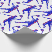 Basketball Player Slam Dunk, Red en Blue Design Cadeaupapier (Hoek)