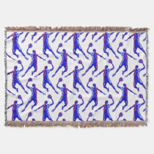Basketball Player Slam Dunk, Red en Blue Design Deken