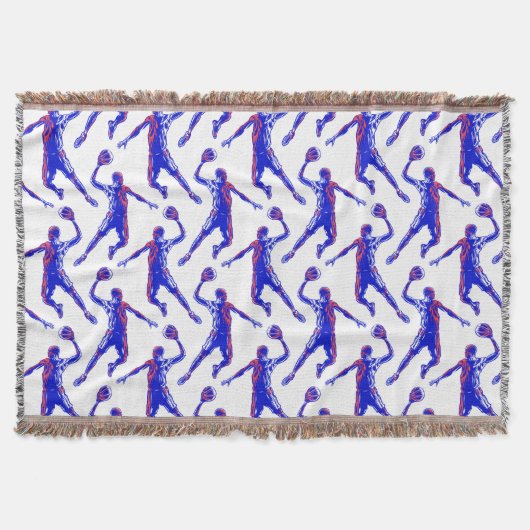 Basketball Player Slam Dunk, Red en Blue Design Deken (Voorkant)