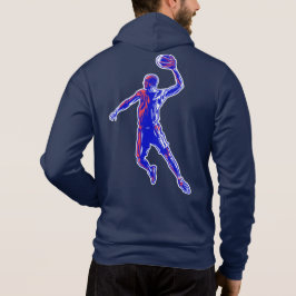 Basketball Player Slam Dunk, Red en Blue Design Hoodie